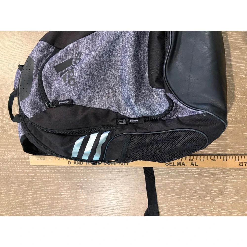 Adidas Gray Black Athletic Backpack Laptop School Gym Travel Book Bag